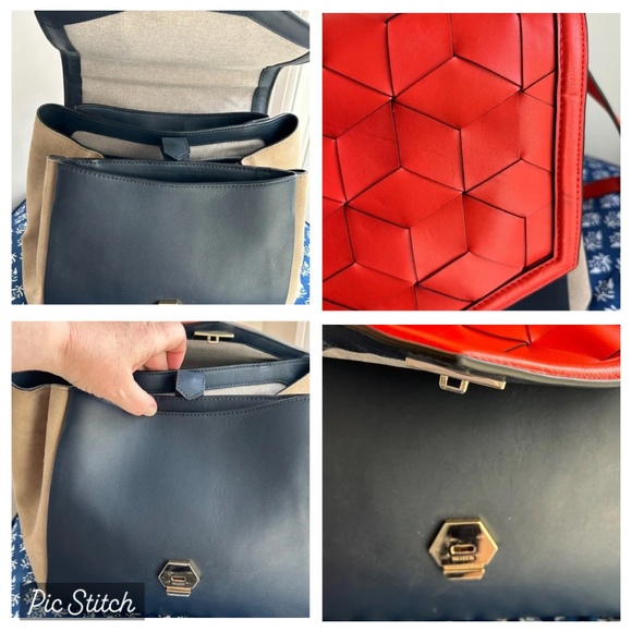 Welden Saunter Leather Suede Handbag Tri-Color Artisian Leatherwork - Picture 3 of 16